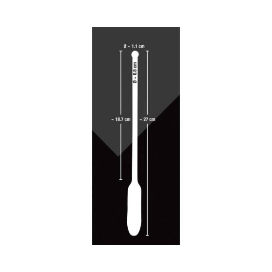 You2Toys - DILATOR - dlouhý silikonový vibrátor na močovou trubici - černý (8 - 11 mm)