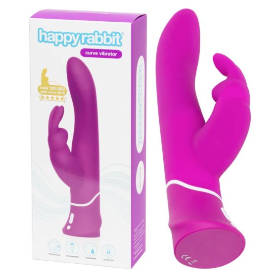Happyrabbit Curve - waterproof, battery-powered clitoral vibrator (purple)
