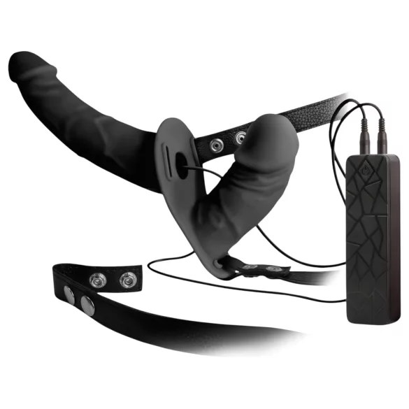 Double Thruster - připínací dvojitý vibrátor - černý