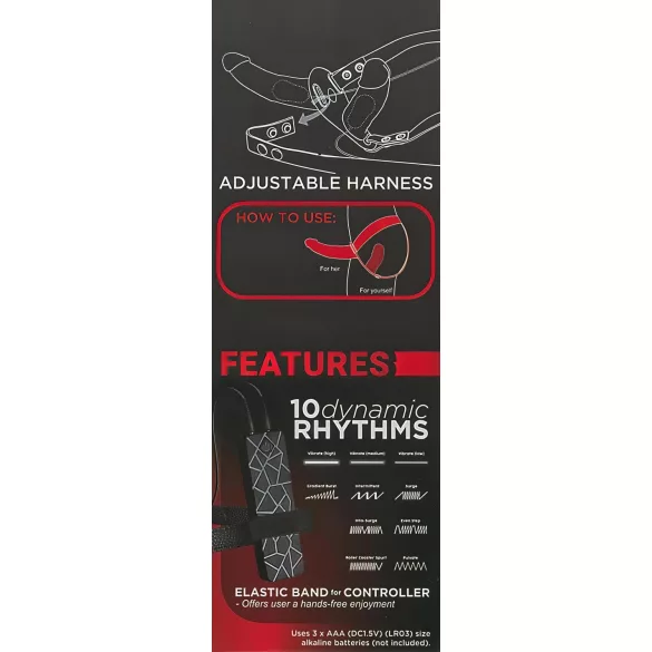 Double Thruster - připínací dvojitý vibrátor - černý