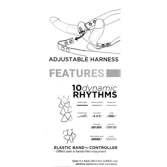 Double Thruster - připínací dvojitý vibrátor - černý