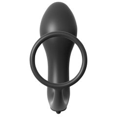  anální vibrátor - anální vibrátor s kroužkem na penis (černý)