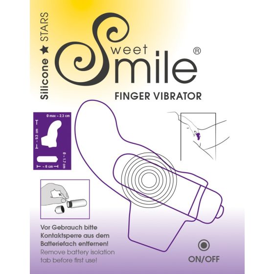 SMILE Finger - vlnitý silikonový prstový vibrátor (fialový)
