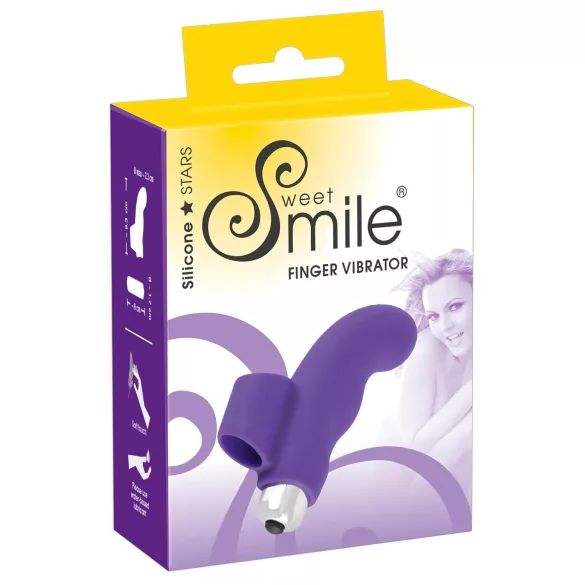 Smile - vibrátor na prst - vlnitý tvar - silikon fialový