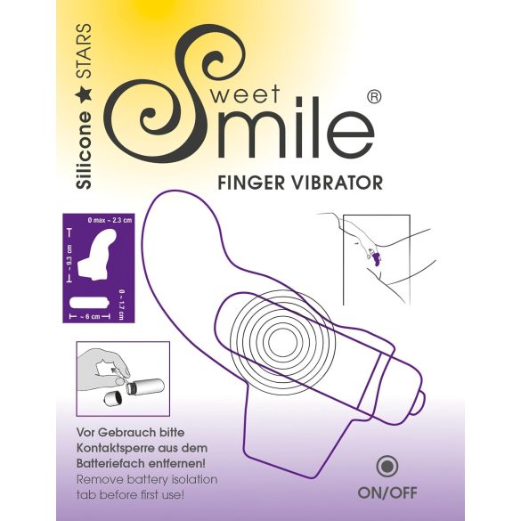 Smile - vibrátor na prst - vlnitý tvar - silikon fialový