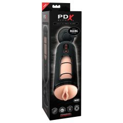   PDX Elite Mega MILKER - vibrační umělá vagína na dojení penisu (černá)