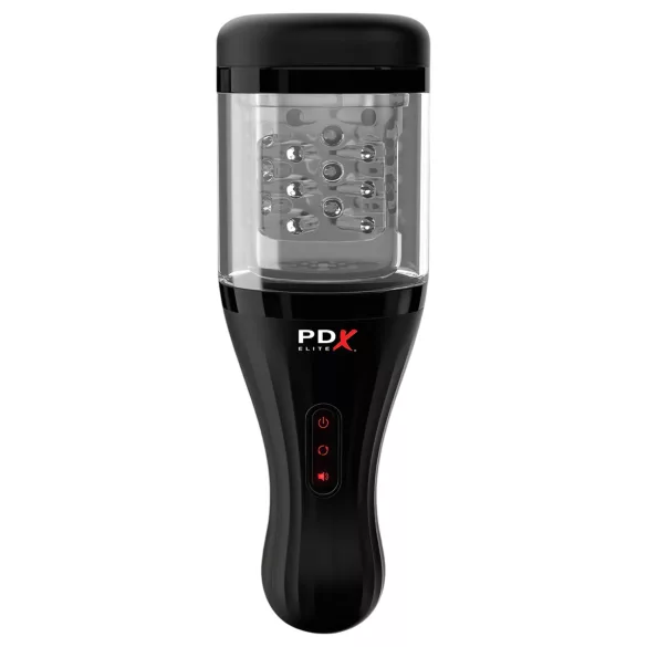 PDX Elite - masturbátor pro muže - rotační - průhledná/černá