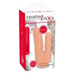   realistixxx Threesome - nabíjecí realistický rotační vibrátor s přísavkou (22cm)