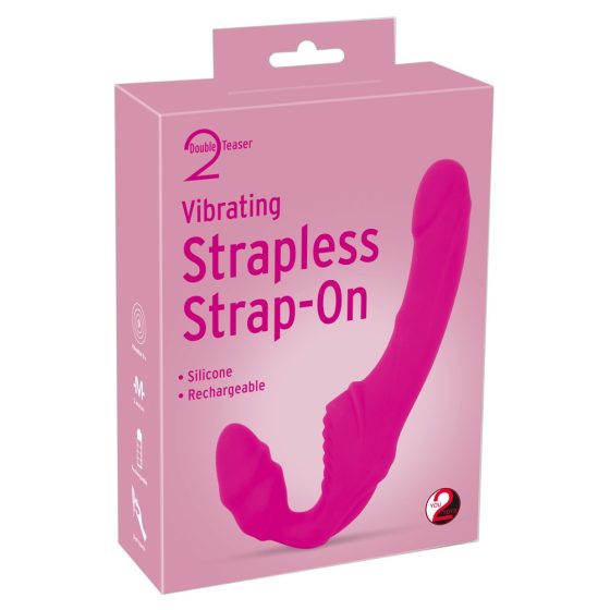 You2Toys Vibrating Strapless Strap-On - připínací vibrátor bez upevňovacího pásu (růžový)