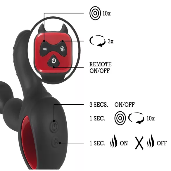 You2Toys - masážní vibrátor na prostatu s rotací a ohřevem - černý