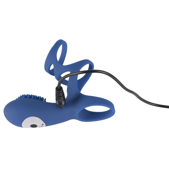 SMILE Couple - akumulátorový vibrační penisový návlek (modrý)