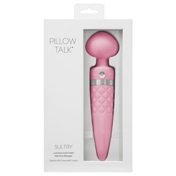 Pillow Talk Sultry - vyhřívaný masážní vibrátor s dvojitým motorem (růžový)