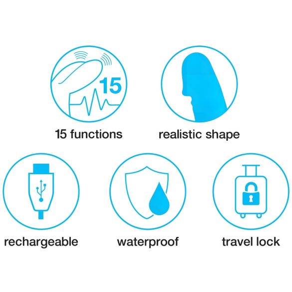 Happyrabbit Realistic Slim - akumulátorový vibrátor s dráždidlem klitorisu (fialový)