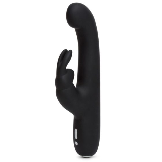 Happyrabbit G-Spot Slim - vodotěsný nabíjecí vibrátor s ramínkem na klitoris (černý)