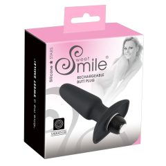   SMILE Butt Plug - nabíjecí silikonový anální vibrátor (černý)
