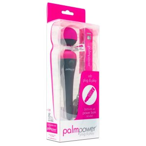PalmPower Wand - velký masážní vibrátor USB s powerbankou (růžovo-šedý)