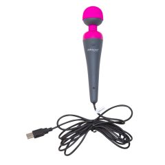   PalmPower Wand - velký masážní vibrátor USB s powerbankou (růžovo-šedý)