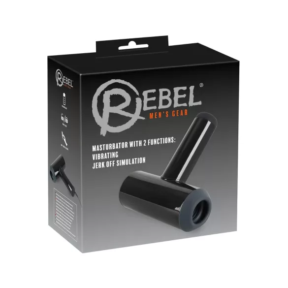 Rebel - masturbátor s vibrací a pohybem nahoru a dolů - akumulátor, černý
