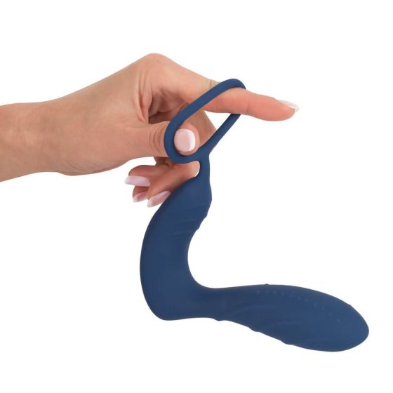 You2Toys Prostata Plug - nabíjecí anální vibrátor s kroužkem na penis a dálkovým ovladačem (modrý)