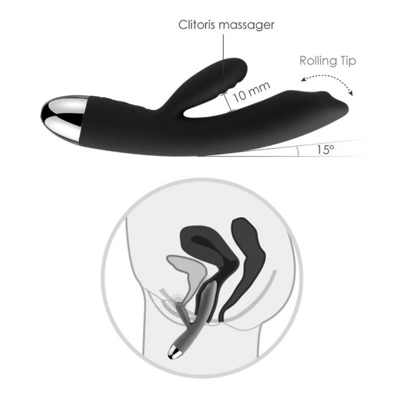 Svakom Trysta - vodotěsný vibrátor s ramínkem na klitoris a pohyblivými kuličkami (červený)