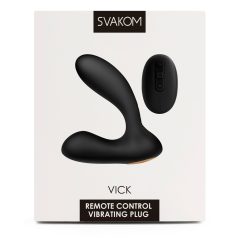   Svakom Vick - vodotěsný vibrátor na prostatu a bod G (černý)