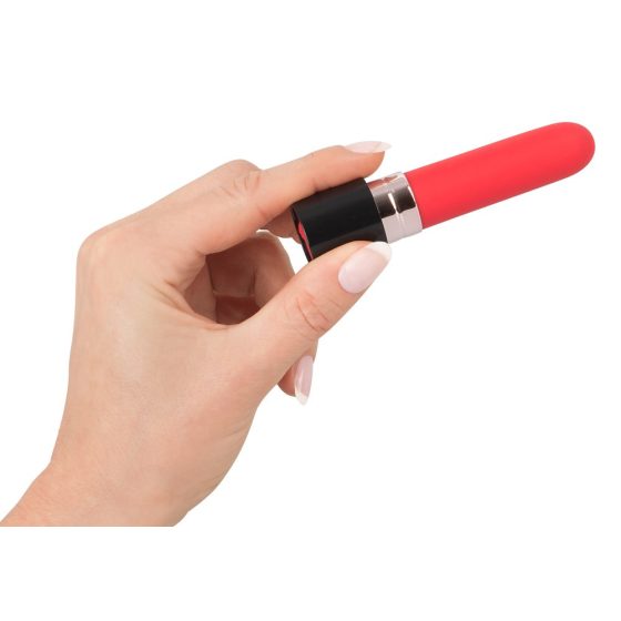 You2Toys Lipstick - nabíjecí růžový vibrátor (červeno-černý)