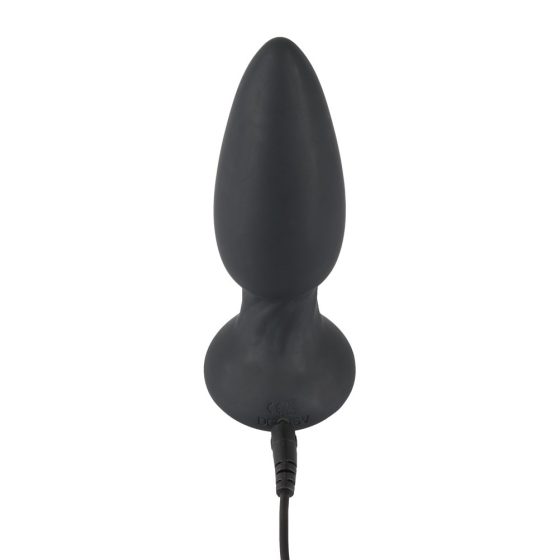 Black Velvets Remote Controlled Silicone Vibrating Plug - nabíjecí anální kolík na dálkové ovládání (černý)