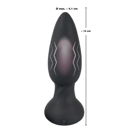 Black Velvet - dobíjecí, rádiem řízený, pulzující anální vibrátor (černý)