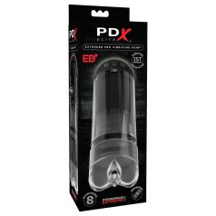   PDX Elite Extender Pro - masturbátor s vibracemi a sáním - černý, dobíjecí