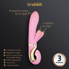  G-Vibe GRabbit - dobíjecí vibrátor s 3 motory pro bod G (růžový)