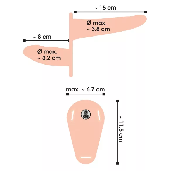 You2Toys - Strap-on dildo - dvojitý vibrátor - realistický tělový