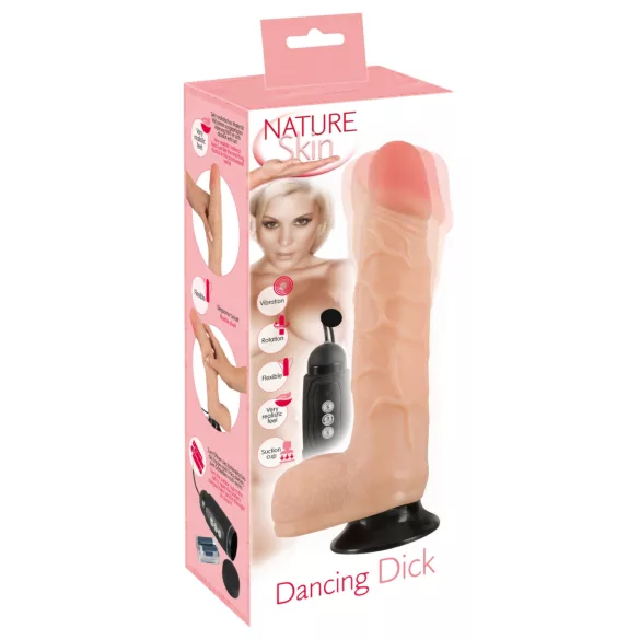 Nature Skin - rotační realistický vibrátor - tančící penis - tělová barva