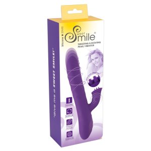 Smile Pearl - nabíjecí, rotační vibrátor s ramínkem na klitoris a posuvem (fialový)