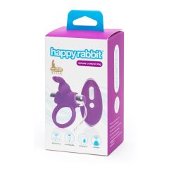  Happyrabbit - Nabíjecí rádiový kroužek na penis (fialovo-stříbrný)
