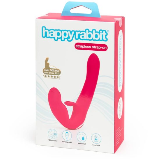 Happyrabbit Strapless - připínací vibrátor bez ramínek (růžový)
