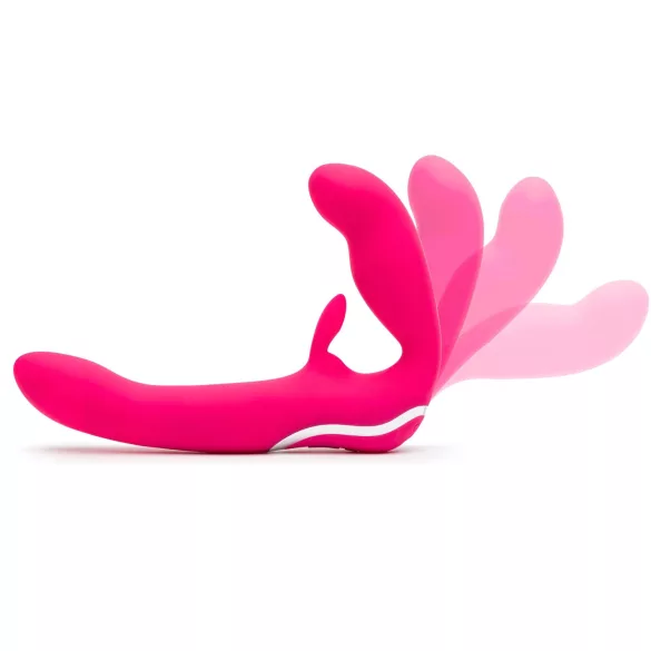 Happyrabbit - strapless vibrátor pro páry - silikon růžový