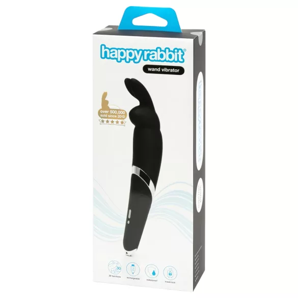 Happyrabbit - masážní vibrátor na baterii - černý