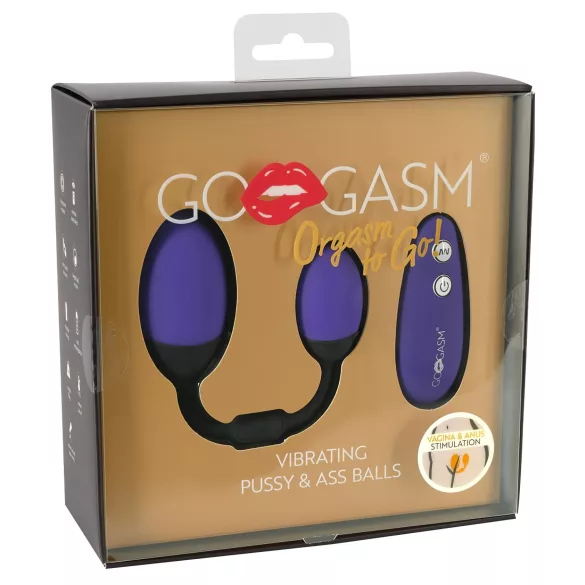 GoGasm - vibrační vajíčko do vagíny a zadečku - duo, fialová/černá