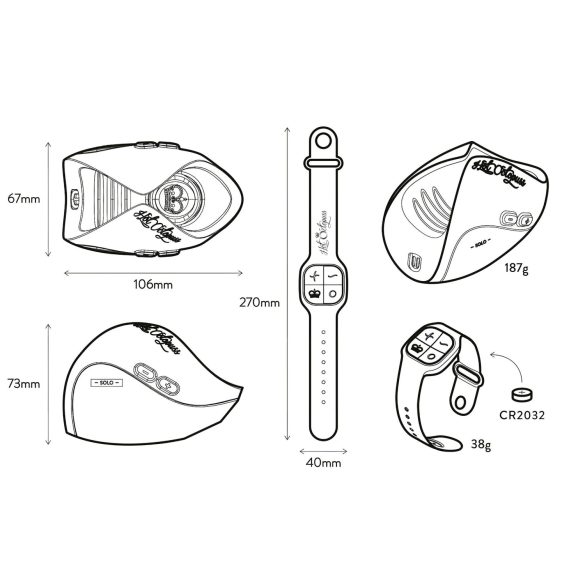 Hot Octopuss Pulse Solo Lux - rádiový masturbátor (černý)