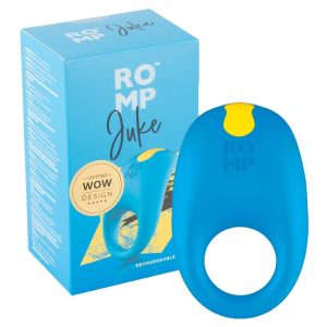 ROMP Juke - nabíjecí, vodotěsný kroužek na penis (modrý)