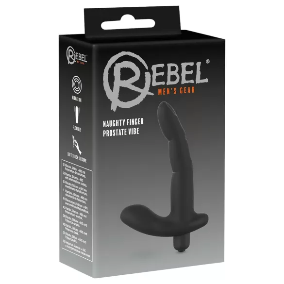 Rebel Naughty Finger - vibrátor na prostatu - černý