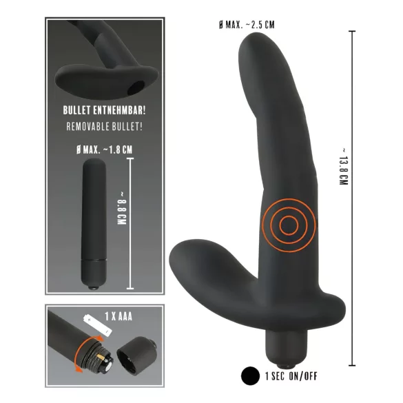 Rebel Naughty Finger - vibrátor na prostatu - černý