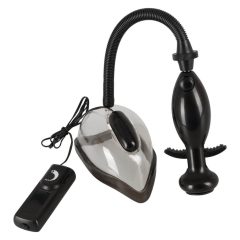You2Toys - vibrating vagina suction pump (transparent-black)