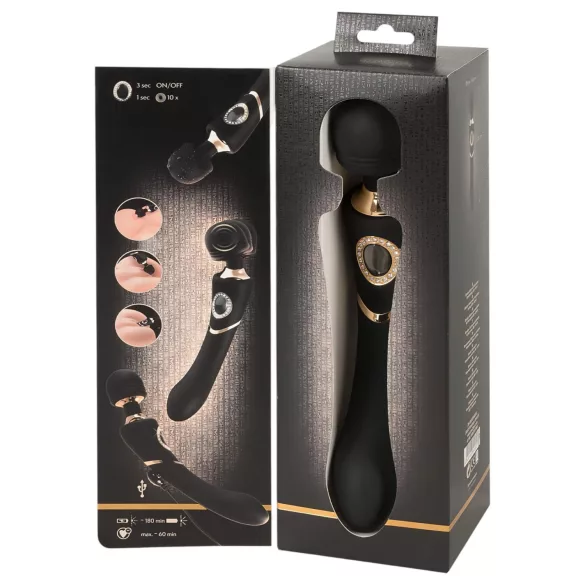 Cleopatra Wand - masážní vibrátor s akumulátorem - voděodolný - černý