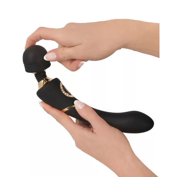 Cleopatra Wand - masážní vibrátor s akumulátorem - voděodolný - černý