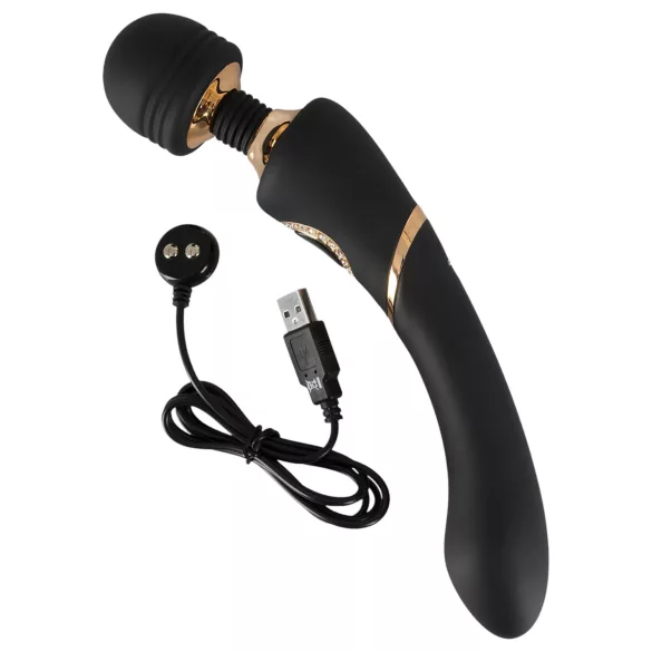 Cleopatra Wand - masážní vibrátor s akumulátorem - voděodolný - černý