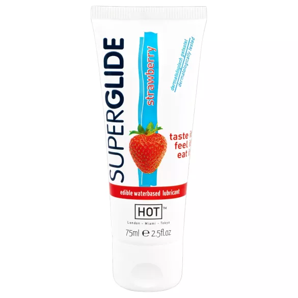 HOT Superglide - jedlý lubrikační gel - jahoda - 75 ml