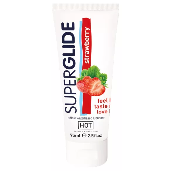HOT Superglide - jedlý lubrikační gel - jahoda - 75 ml