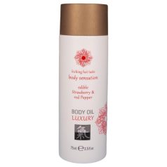   Shiatsu Luxury - jedlý masážní olej - jahoda/červený pepř (75ml)