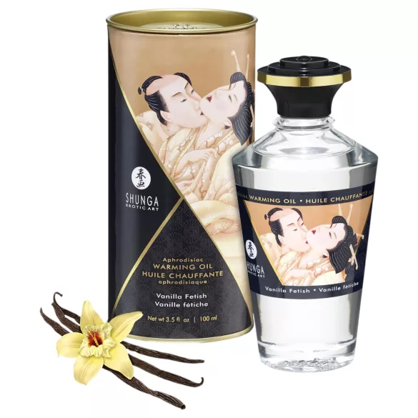 Shunga - masážní olej s hřejivým efektem - vanilka - 100 ml